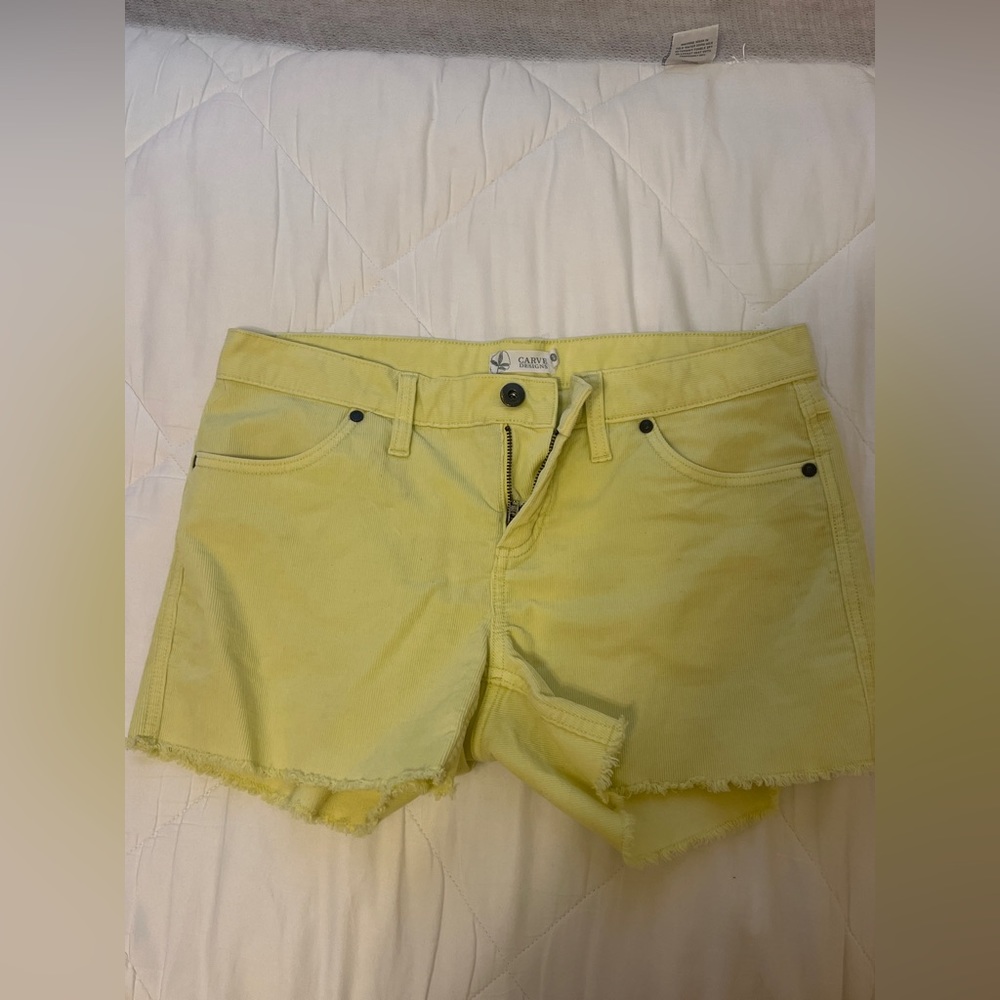 Yellow Carve Shorts